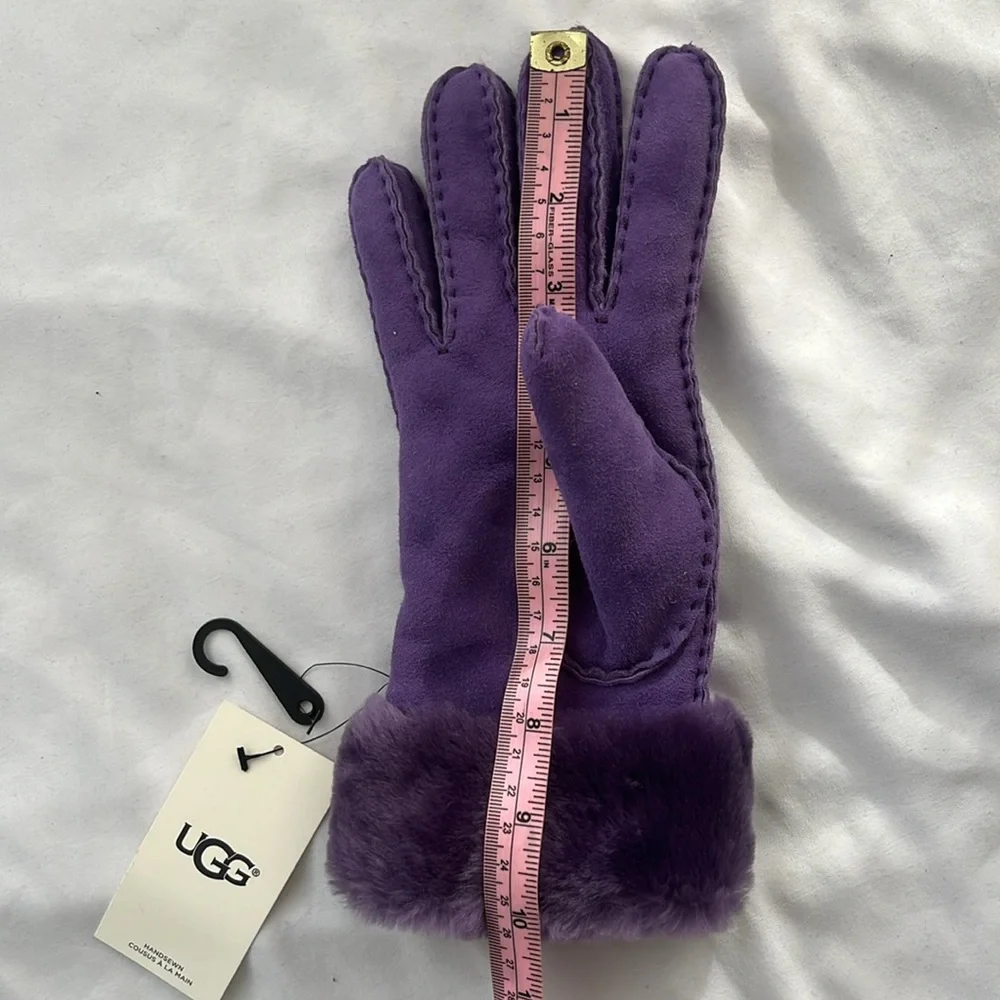 UGG Genuine Shearling Turn Cuff Gloves - PURPLE